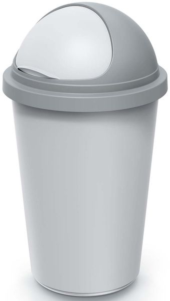 KEDEN® Mülleimer Küche 50L mit Schiebedeckel Silber Grau