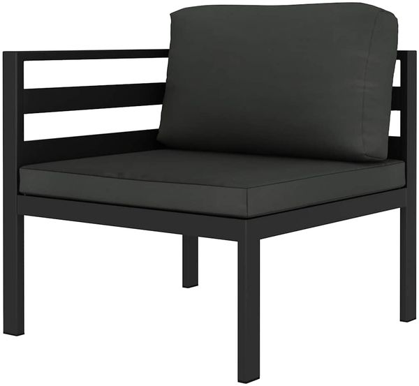 vidaXL Modular-Sofa-Eckteil 1 Stk. mit Kissen Aluminium Anthrazit 49239