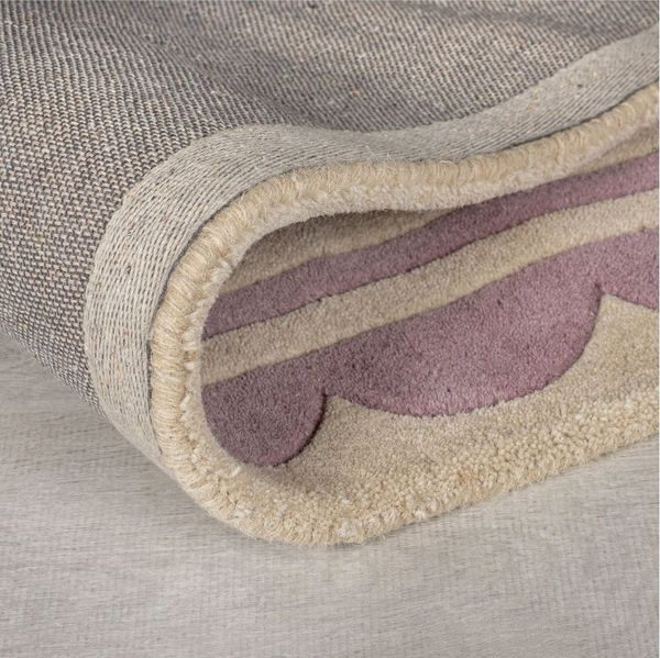 FLAIR RUGS Wollteppich Lois mit Jakobsmuschelbordüre, rechteckig, Höhe: 7 mm, Lois Wollteppich mit Jakobsmuschelbordüre