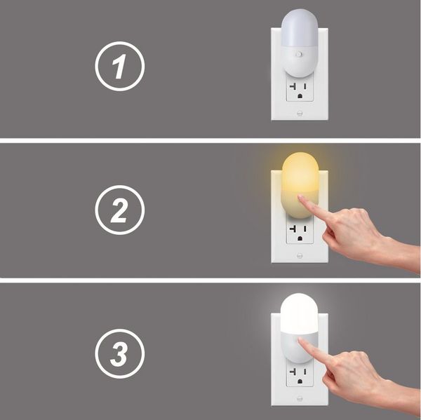 Rosnek Nachtlicht Nachtlicht Steckdose, warmweiß/weiß für Kinderzimmer, Schlafzimmer, warmweiß, weiß, LED Nachtlicht Kinder