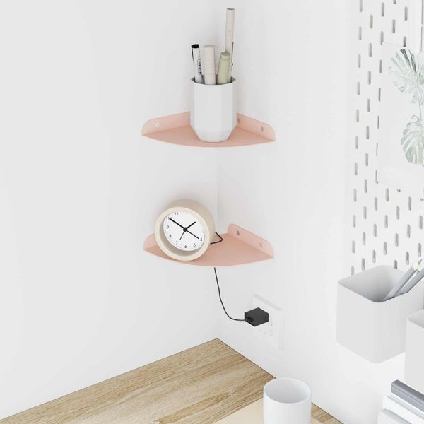 vidaXL Schwebendes Regal mit Regal 2 pcs Rosa 15 x 15 x 2 cm 8004076