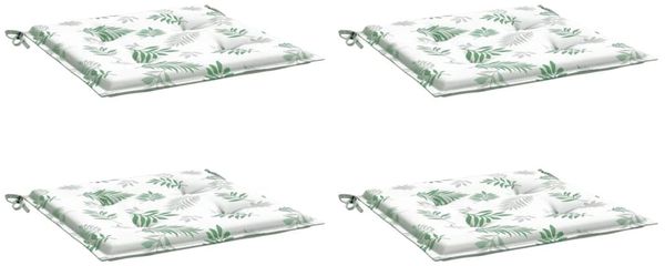 vidaXL Stuhlkissen 4 Stk. Blattmuster 40x40x4 cm Stoff 361021 Bild 3