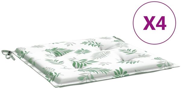vidaXL Stuhlkissen 4 Stk. Blattmuster 40x40x4 cm Stoff 361021 Bild 2