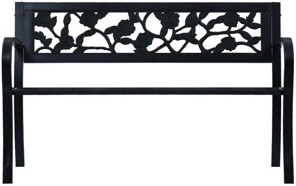 vidaXL Gartenbank 125 cm Schwarz Stahl 47942 Bild 2