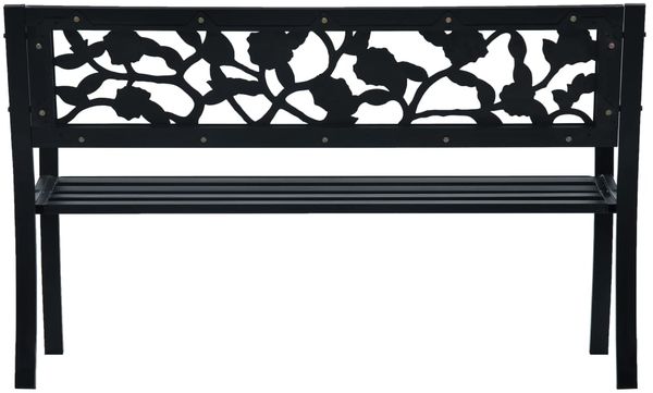 vidaXL Gartenbank 125 cm Schwarz Stahl 47942 Bild 4