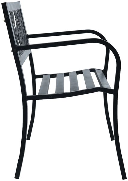 vidaXL Gartenbank 125 cm Schwarz Stahl 47942 Bild 3