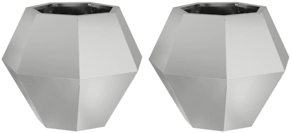 vidaXL Pflanzkübel 2 pcs Silber 50 x 50 x 40 cm Verzinkter Stahl 884063 Bild 1