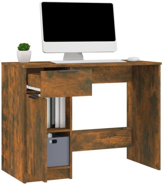 Schreibtisch Holzwerkstoff, Räuchereiche, 100 x 50 x 75 cm Bild 4