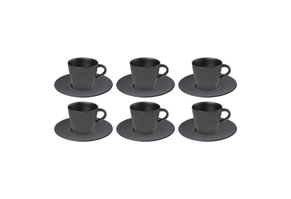 Villeroy & Boch Manufacture Rock Kaffee Set schwarz 12-teilig