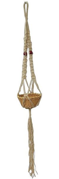 Macosa Home Blumenampel Blumenampel Makramee Braun 145 cm Hängeblumenampel Makrameeampel (145 x 20 cm, Hängeampel Pflanzhalter), ohne Blumentopf Hängepflanztopf