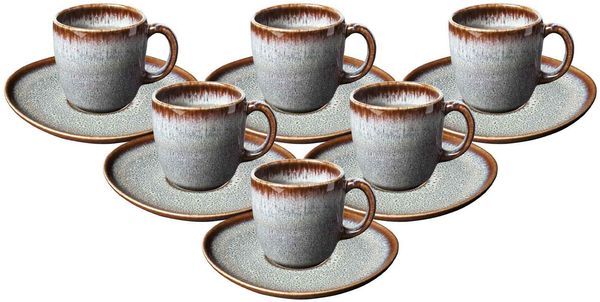 like. by Villeroy & Boch Lave beige Kaffeetasse mit Untertasse 190 ml 6er Set