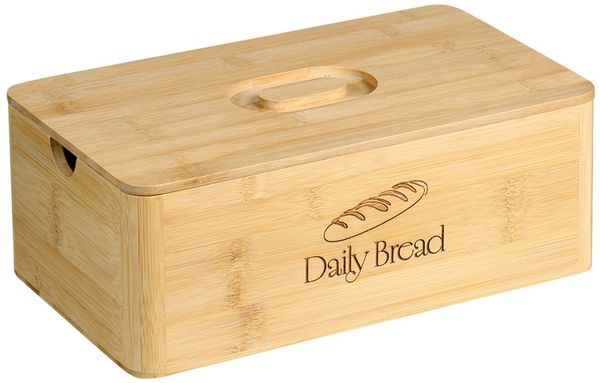 KESPER 58583 Brotkasten, Bambus, FSC, 33 x 20 x 12,7 cm / Brotbox mit Deckel / intergriertes Schneidebrett