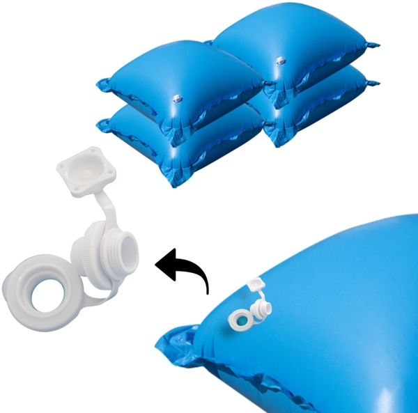 4 Poolkissen Luftkissen für Winter Abdeckung Luftpolster Pool mit Ösen - Set
