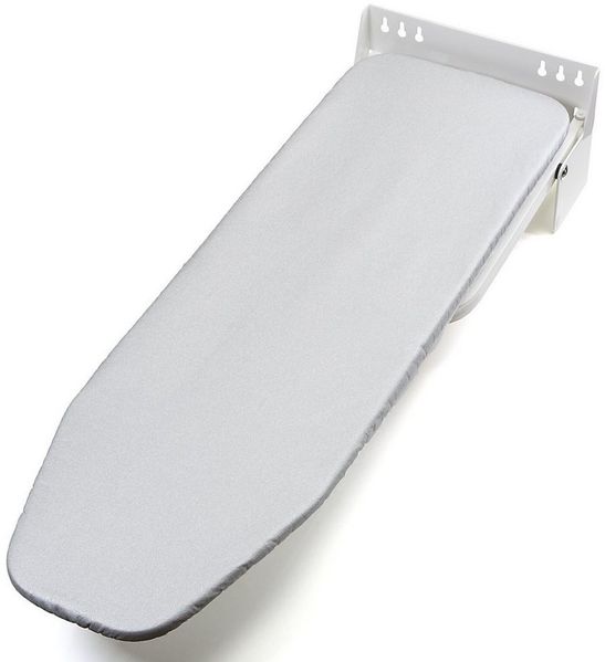SO-TECH® Bügelbrett Bügeltisch Ironfold für Wandmontage, klappbar, 180° schwenkbar, inkl. Bügeltuch aluminiumgrau