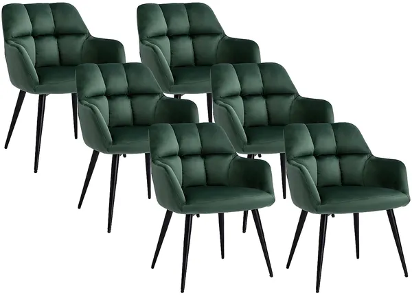 Vente-unique - PEGA Stuhl SamtStoff Grün - B 62 cm x H 78 cm x L 58,5 cm
