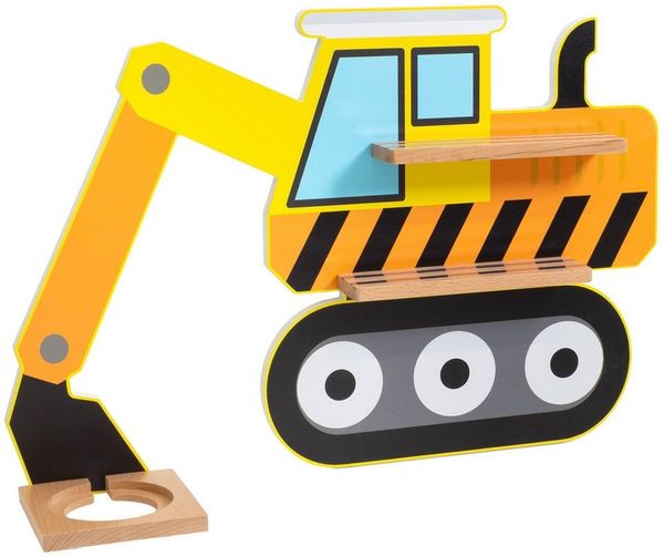 kamelshopping Wandregal Regal für Kinder Audiobox und Hör-Figuren, aus Holz, Wandregal für Musikbox, inkl. Montagematerial
