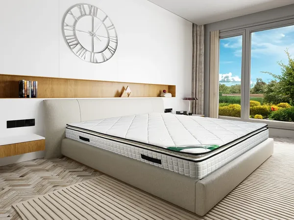 Vente-unique - ADANA Matratze Stoff Weiß - B 180 cm x H 23 cm x L 200 cm