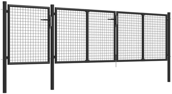 vidaXL Gartentor aus Stahl 400 x 75 cm Anthrazit 144328 Bild 2