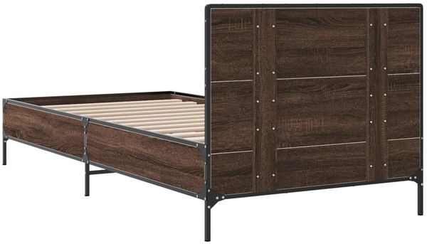 vidaXL Bettgestell Braun Eichen-Optik 90x200 cm Holzwerkstoff Metall 845521 Bild 6