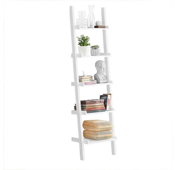 SoBuy Leiterregal FRG17, Standregal Bücherregal Badregal Wandregal mit 5 Ebenen