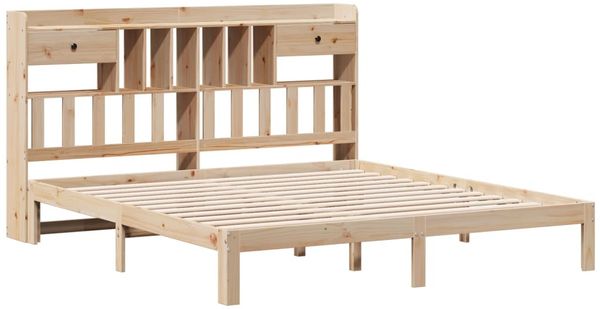 vidaXL Massivholzbett mit Regal ohne Matratze 180x200 cm Kiefer 3322607 Bild 3