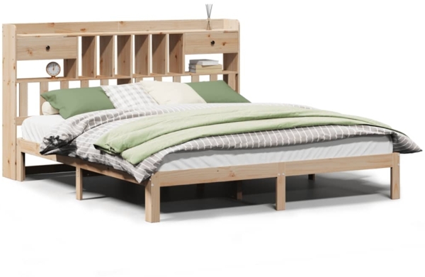 vidaXL Massivholzbett mit Regal ohne Matratze 180x200 cm Kiefer 3322607