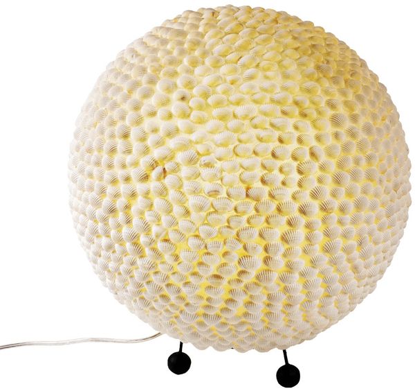 LED Kugel Tischleuchte mit Muscheln verziert, 25 cm, BALI