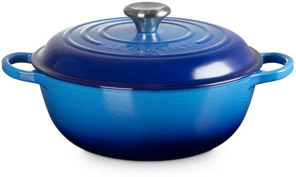 LE CREUSET Bräter Stew Pot Signature rund azure 26cm, Emailliertes Gusseisen