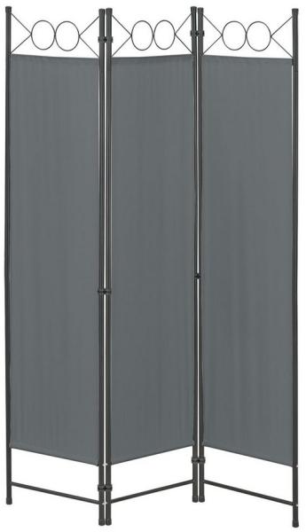 Raumteiler Saragossa 3-teilig 120x171 cm Dunkelgrau en. casa