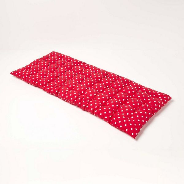 Homescapes Stuhlkissen 2-Sitzer Bankauflage, 100% Baumwolle, rot