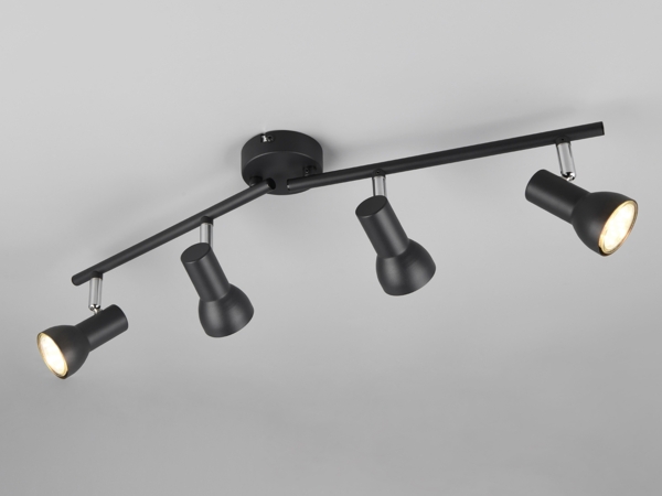 Trio Deckenstrahler 4er Spot Cantar schwarz matt GU10
