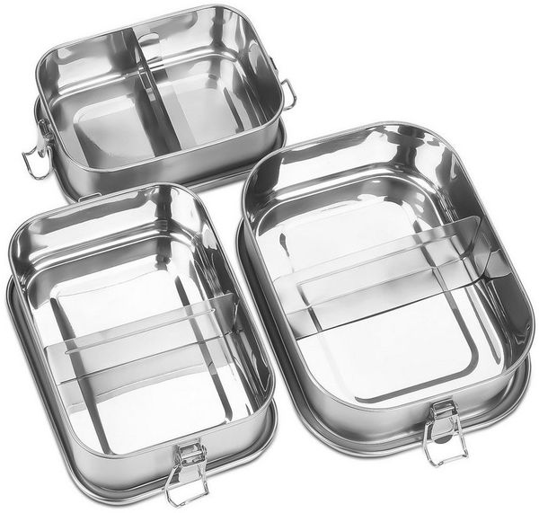Clanmacy Lunchbox 800-1400ml Brotdose edelstahl dose BPA frei Lunchbox Thermo Büro Dicht