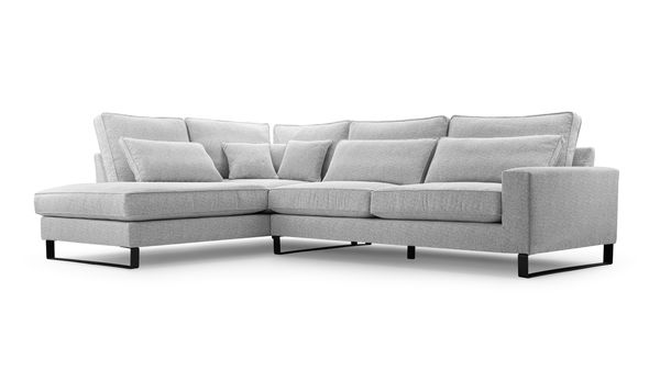 AX LIVING Couch hellgrau Castellio Wohnlandschaft L Form 314 cm L Bild 3