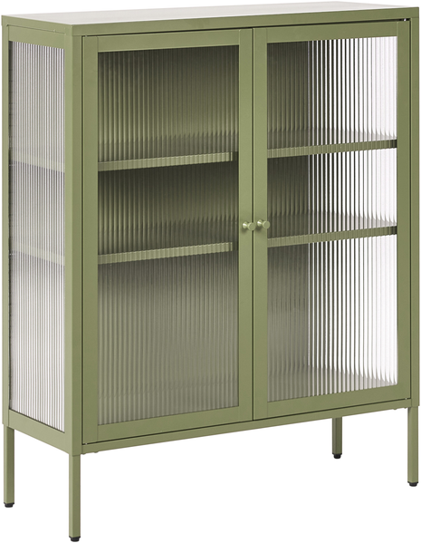 Sideboard mit Glastüren LERRYN Metall 90 cm Grün