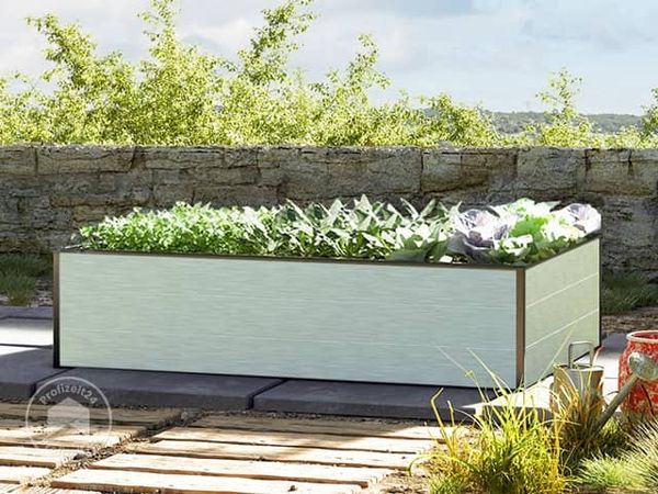 GFP HALFSIZE Aluminium Hochbeet - Platzsparendes & Stabiles Gartenbeet in Aluminium eloxiert - 150 x 99 x 39 cm - Ideales halbhohes Modell für Familien-Gartenspaß