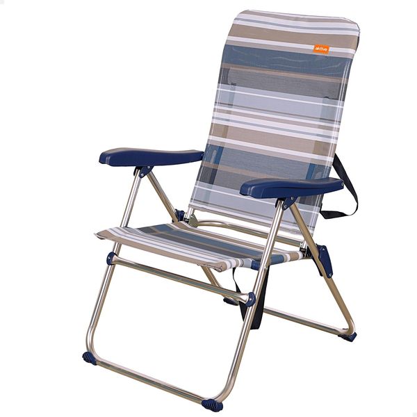 AKTIVE 62603 - Hoher klappbarer Strandstuhl mit 5 Matrosenpositionen