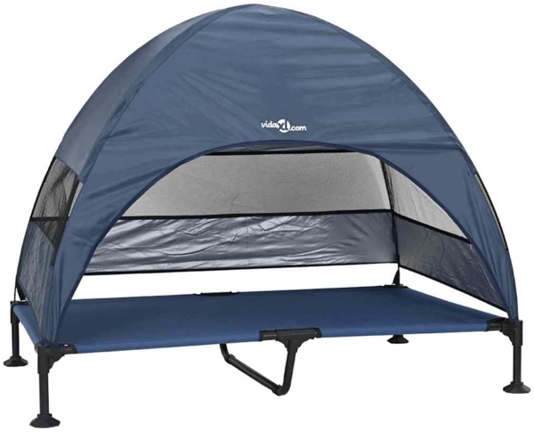 vidaXL Hochgelegtes Hundebett Marineblau 127 x 81 x 108 cm 42008223