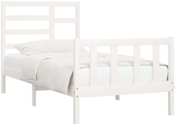 Massivholzbett Weiß Kiefer 90x200 cm [3107599] Bild 5