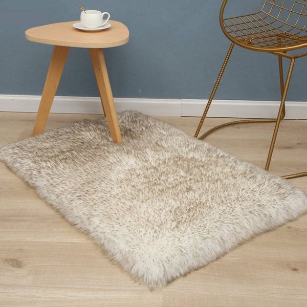 Sunicol Hochflor-Teppich Shaggy Langflor Teppiche, Flauschige Sofamatte, Waschbar, Rutschfest, Weich Schafsfell-Teppiche für Wohnzimmer, Schlafzimmer, Kinderzimmer
