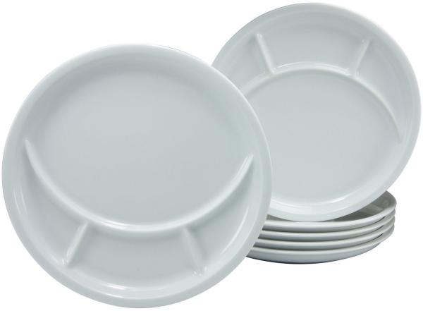 CreaTable 22922 Universal Fondue & Grill-Teller Ø 27 cm, weiß (4er Pack)