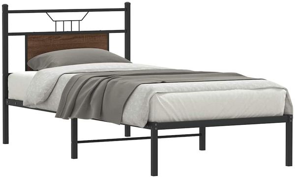 vidaXL Bettgestell ohne Matratze Braun Eiche 90x190 cm Holzwerkstoff 4106833