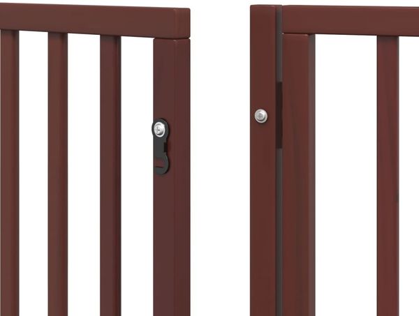 vidaXL 6-tlg. Hundetor mit Tür Faltbar Braun 480 cm Pappelholz 3155577 Bild 9