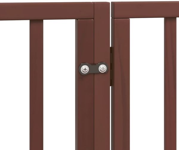 vidaXL 6-tlg. Hundetor mit Tür Faltbar Braun 480 cm Pappelholz 3155577 Bild 7