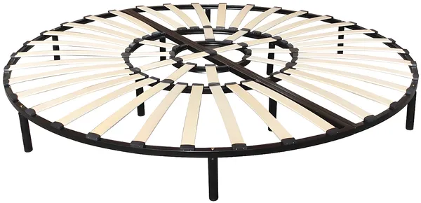 Vente-unique - Lattenrost rund mit Füßen - 220 x 220 cm