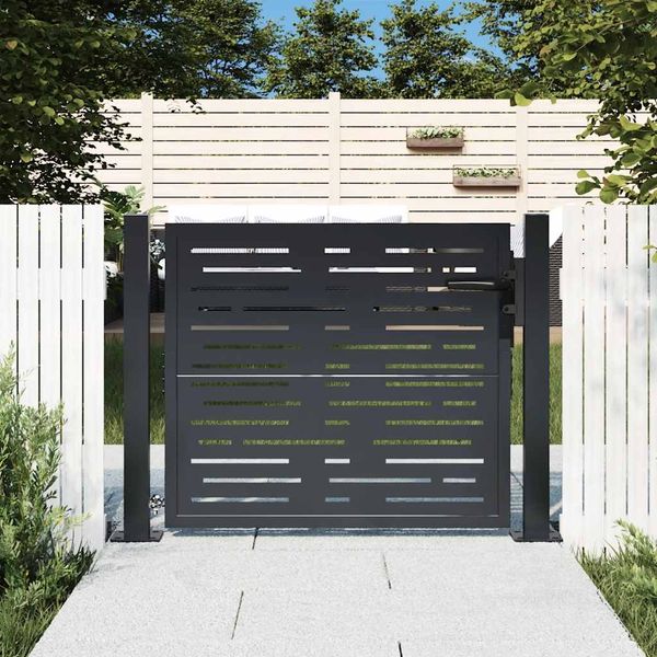 vidaXL Gartentor Anthrazit 100x100 cm Stahl Quadratisches Design 153191