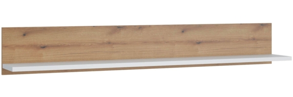 Wandregal Calvi / Calabria, Holzwerkstoff, Weiß, Holzfarben, 160 x 24 x 22 cm