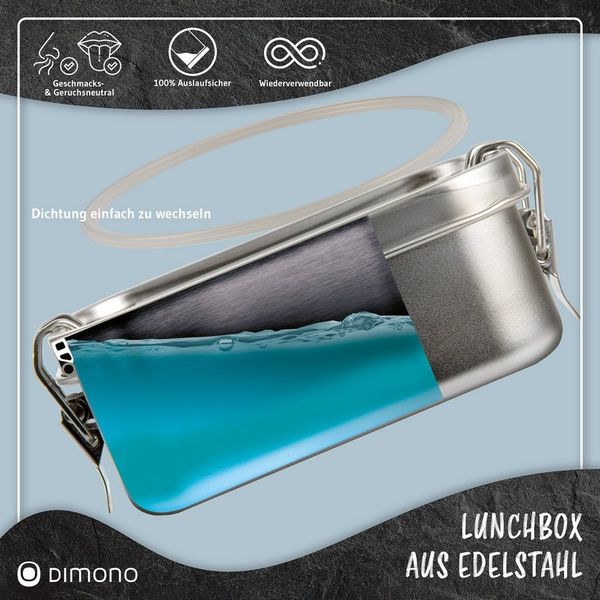 Dimono Lunchbox Dimono Edelstahl Brotdose – Auslaufsichere Lunchbox mit Trennwand, Edelstahl, BPA-frei, plastikfrei, (Auslaufsichere Bento-Box, Brotzeit-Dose aus Edelstahl), mit Fächer