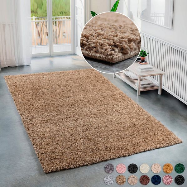 Bruno Banani Hochflor-Teppich Shaggy Soft, rechteckig, Höhe: 30 mm, gewebt, Uni Farben, besonders weich und kuschelig, Kundenliebling