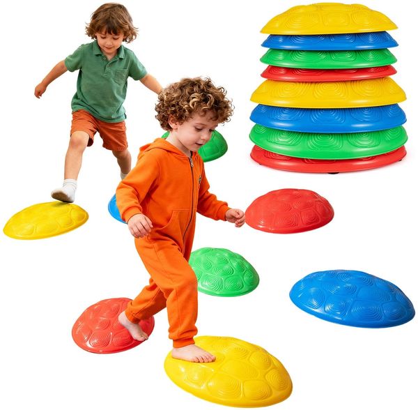 Balanciersteine für Kinder 8-teiliges Rutschfeste Stapelsteine Balanciersteine Set für Kleinkinder Bunt