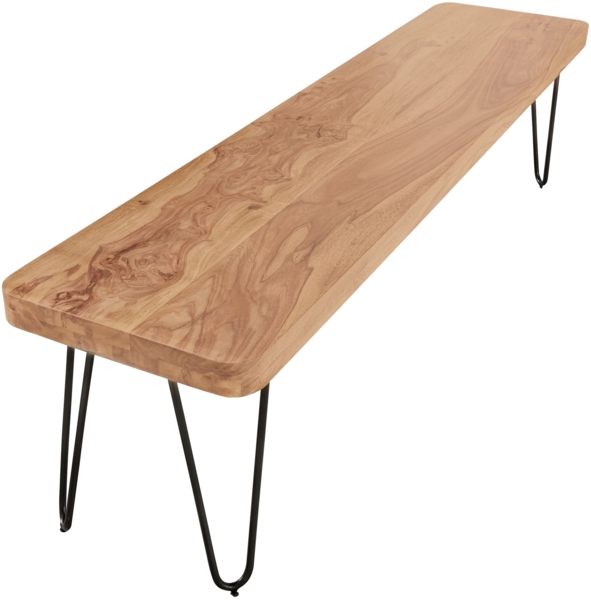 Wohnling Esszimmer Sitzbank ,Landaus Stil, Massiv-Holz, Akazie, 120 x 45 x 40 cm